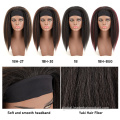 Headband Wigs Kinky Straight Synthetic Hair Wigs with Headband Attached Factory